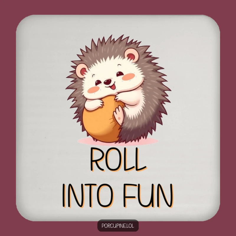 Funny Rolling Porcupine Coaster: Protect Surfaces with Playful Humor