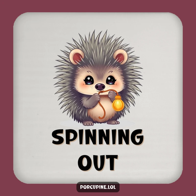 Funny Porcupine String Batting Drink Coaster - Playful Protection for Your Surfaces
