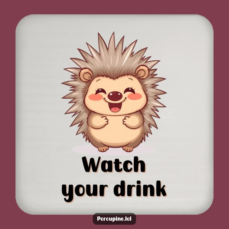 Funny Porcupine Quill Coaster: Happy Prickly Drink Protection Gift!