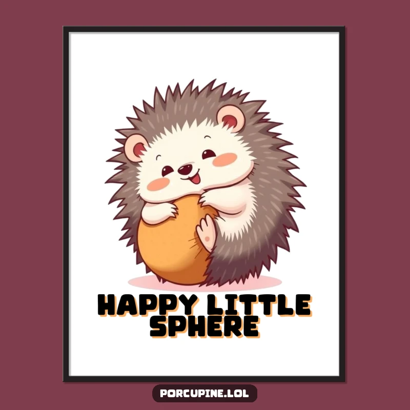 Funny Rolling Porcupine Poster: Bring Playful Joy to Your Walls