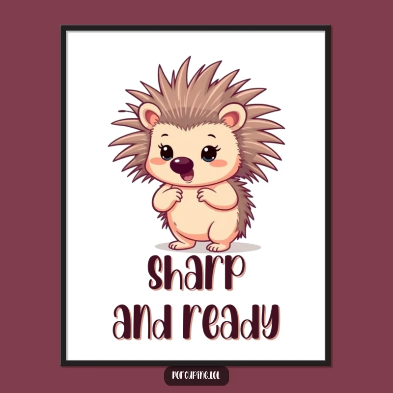 Funny Confident Porcupine Poster: Bold Art for Inspiring Walls Gift