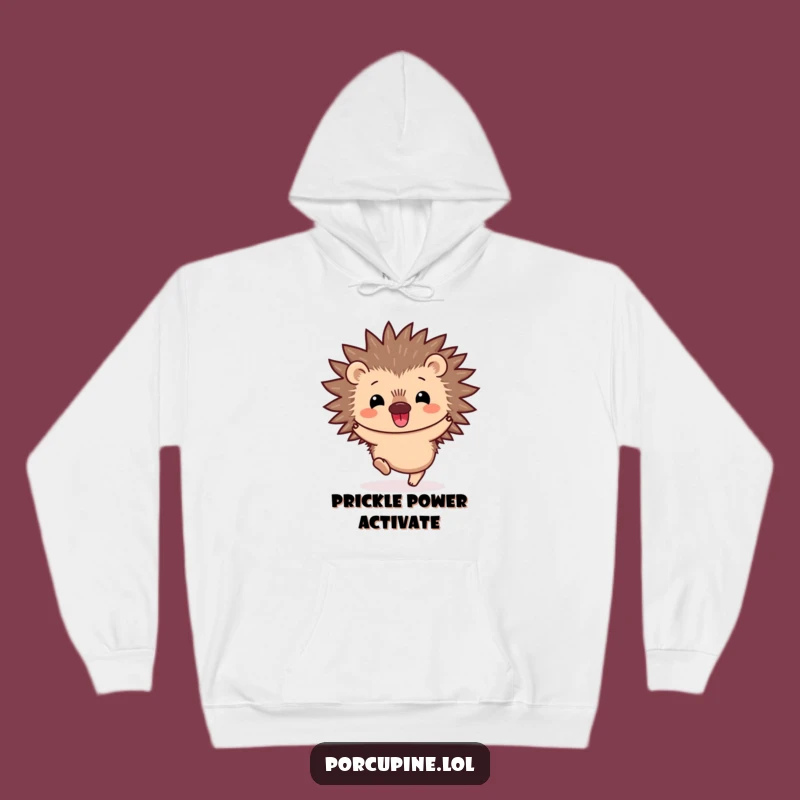 Cozy Funny Kawaii Porcupine Hop Hoodie: Snuggle Up with This Adorable and Hilarious Gift