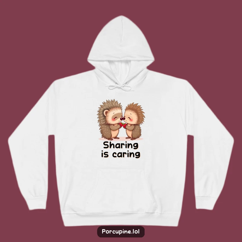Cozy Funny Porcupine Berry Share Hoodie: Warm & Wholesome Companion Gift