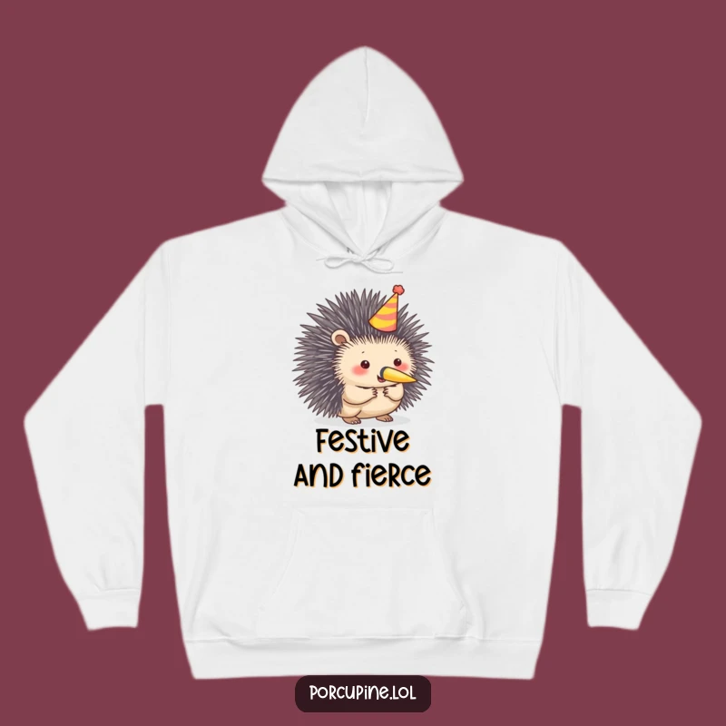 Funny Porcupine Party Hoodie: Cozy Celebrations with a Prickly Twist!