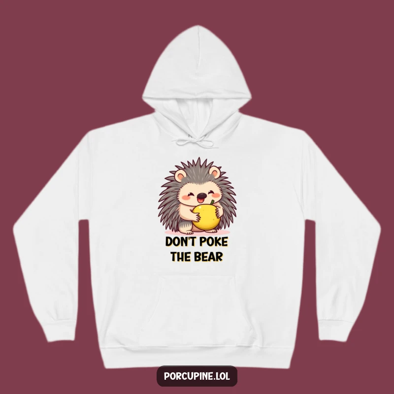 Funny Porcupine Fruit Balance Hoodie - Cozy and Hilarious Gift for Ultimate Comfort and Laughs