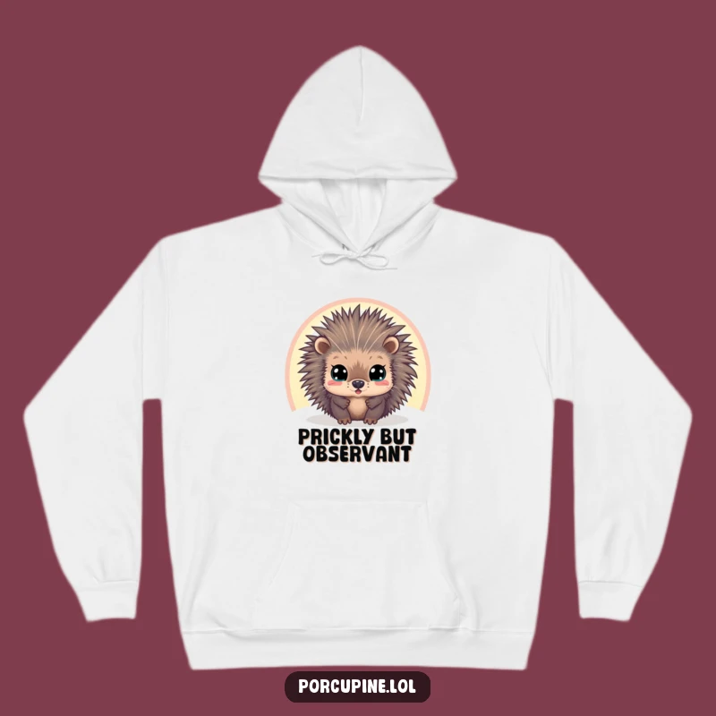 Funny Porcupine Rainbow Hoodie: Cozy Wide-Eyed Charm for a Hilarious Gift