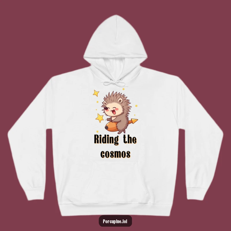 Funny Porcupine Shooting Star Hoodie: Cozy and adventurous design for fun