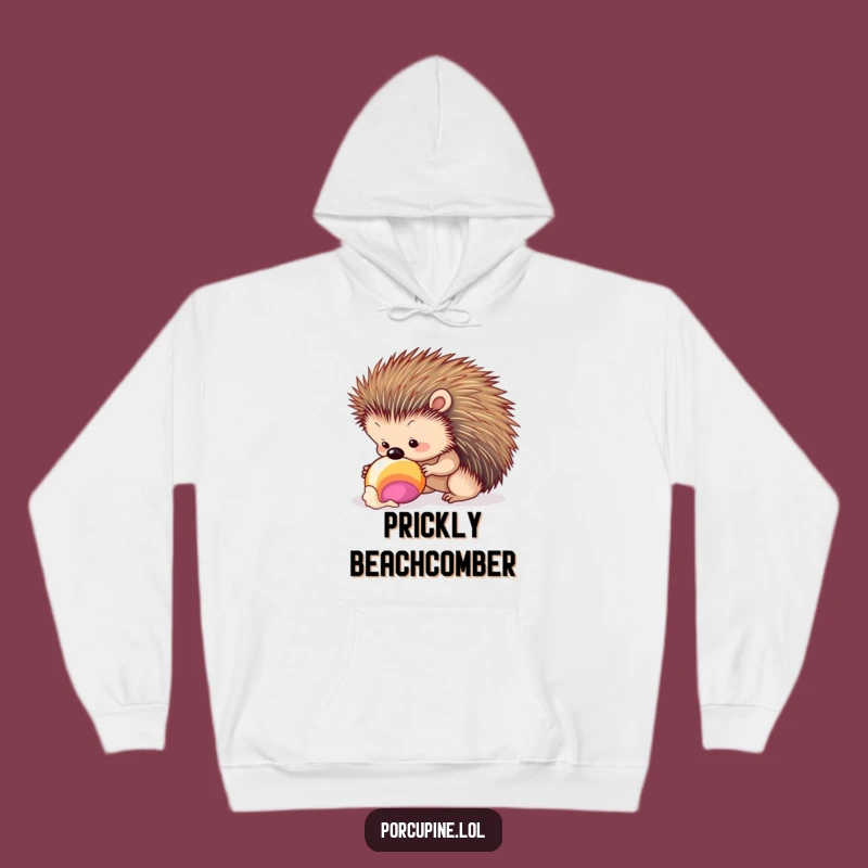 Funny Seashell Porcupine Hoodie: Cozy Up with Hilarious Beach Vibes!