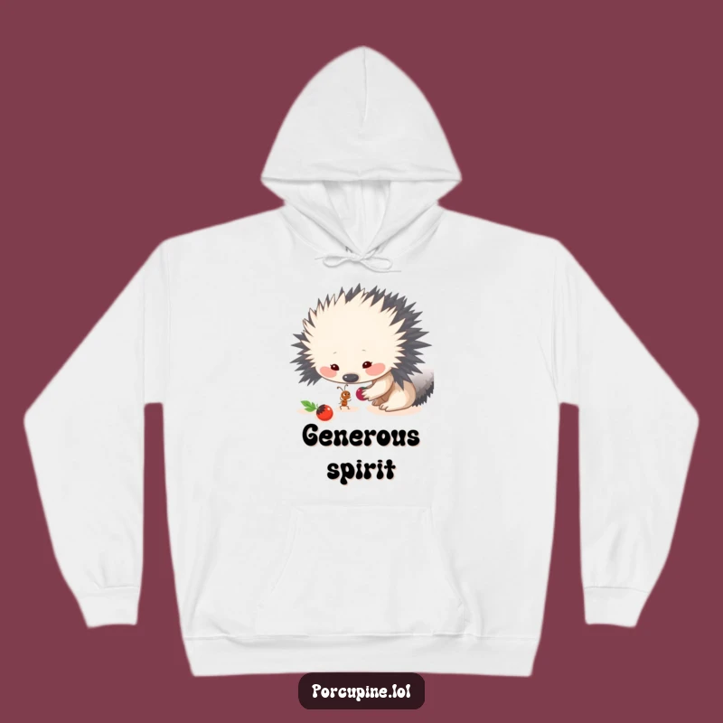 Funny Generous Porcupine Hoodie - Cozy Kindness & Humorous Warmth Gift