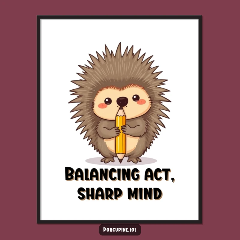 Funny Free Printable Porcupine Pencil Art: Quirky Downloadable DIY Wall Decor