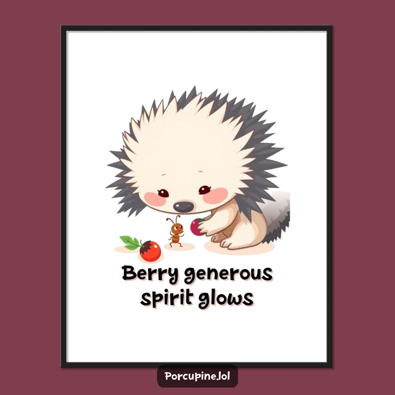 Funny Free Printable Wall Art: Porcupine & Ant Share - Sweet Downloadable Decor