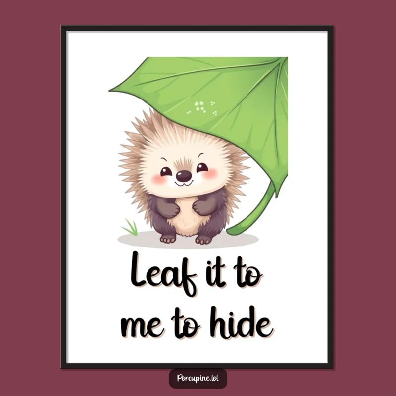 Free Printable Wall Art: Shy Porcupine Peek, Whimsical Downloadable Decor!