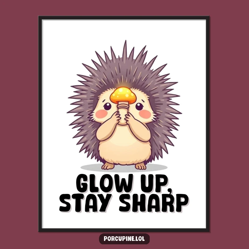 Funny Free Printable Wall Art: Glowing Porcupine, Magical Downloadable Decor