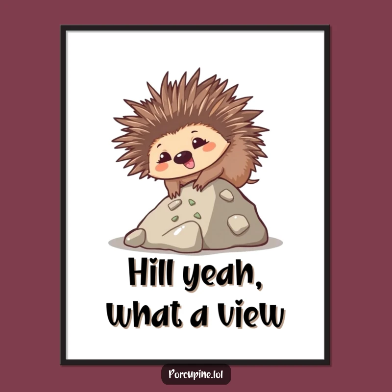 Funny Free Printable Wall Art: Goofy Kawaii Porcupine Art