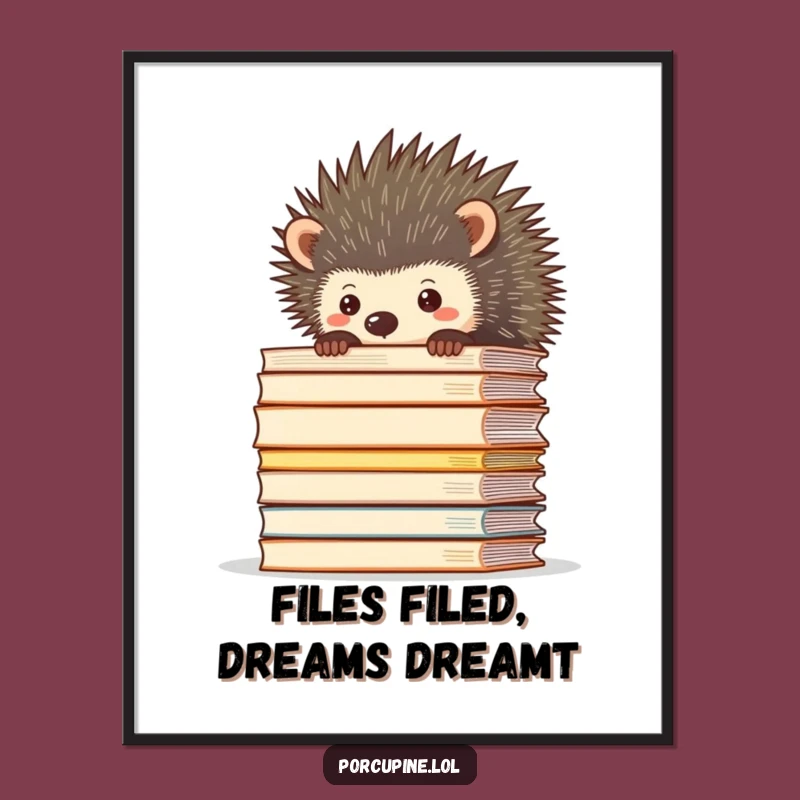 Funny Free Printable Wall Art: Overwhelmed Porcupine - Humorous Office Decor Download!