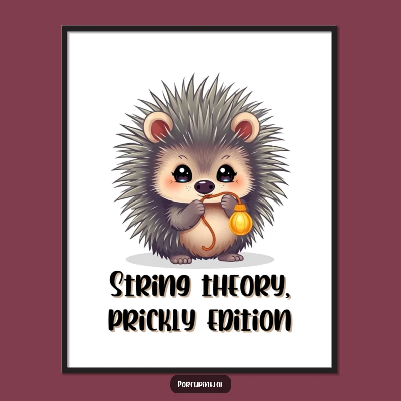 Funny Free Printable Wall Art: Porcupine Batting String - Hilarious Downloadable Art!