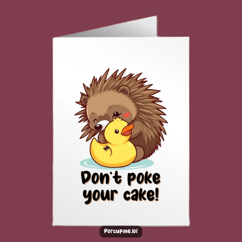 Free Printable Birthday Card: Porcupine & Duck Fun - Hilarious Downloadable Greeting!