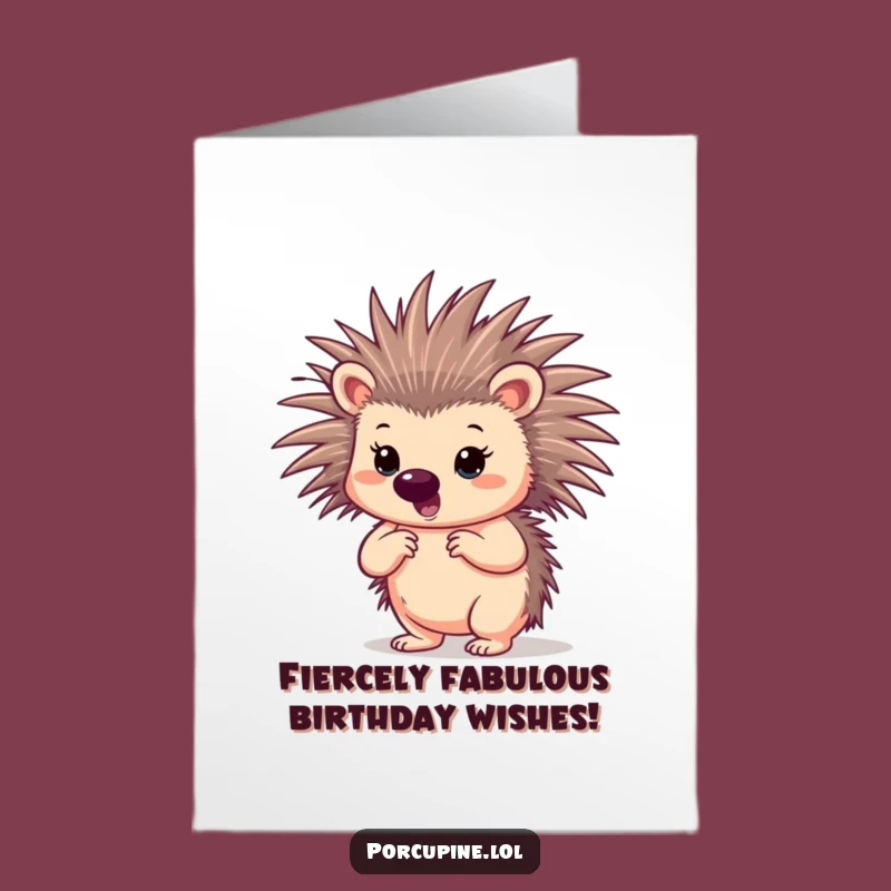 Free Printable Porcupine Birthday Card - Bold & Funny Downloadable Gift