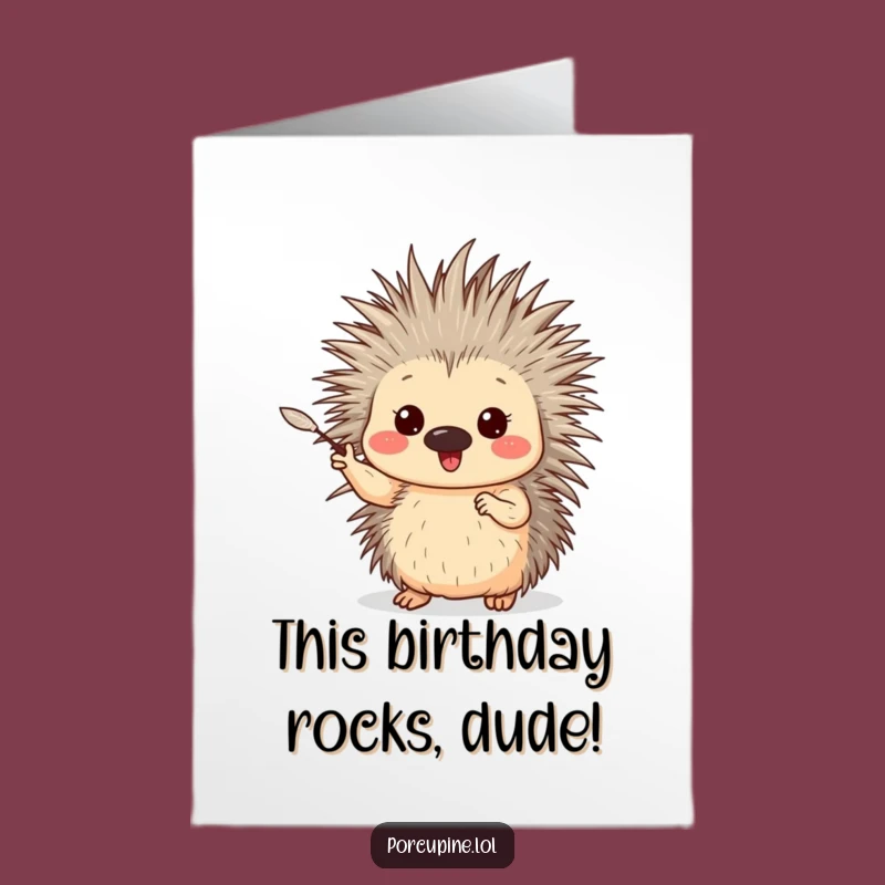 Free Printable Porcupine Birthday Card - Enthusiastic Downloadable Art Gift