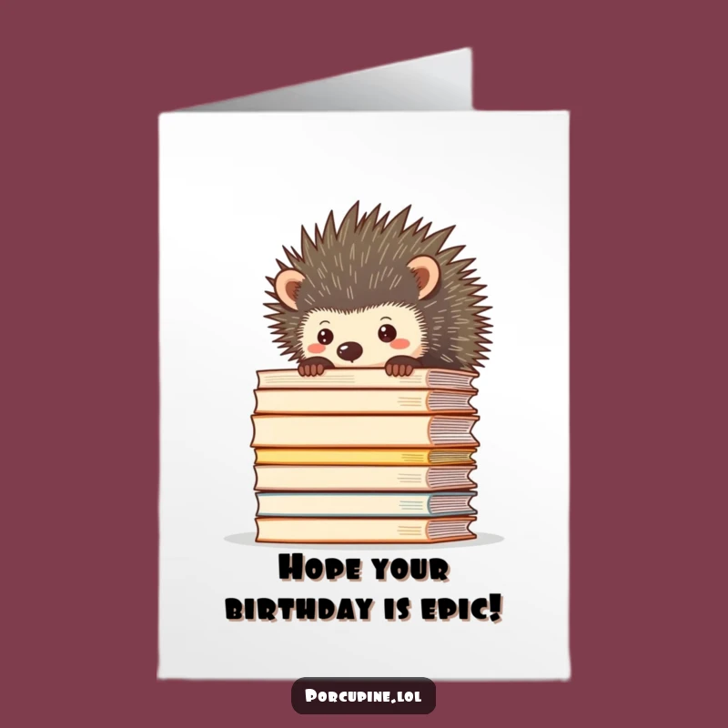 Free Printable Birthday Card: Overwhelmed Porcupine - Funny Office Birthday Download Gift!