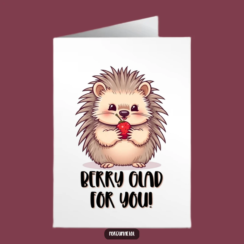 Free Printable Congrats Card: Porcupine's Berry Offering, Thoughtful Downloadable Joy!