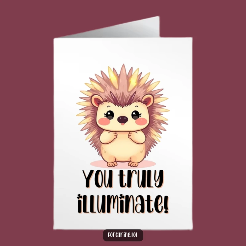 Free Printable Congratulations Card: Glowing Porcupine - Radiant Downloadable Success