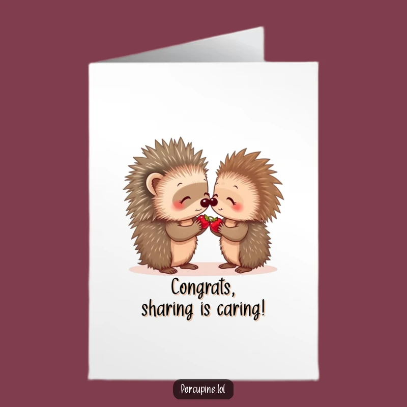 Free Printable Porcupine Congrats Card - Heartwarming Downloadable for Duos