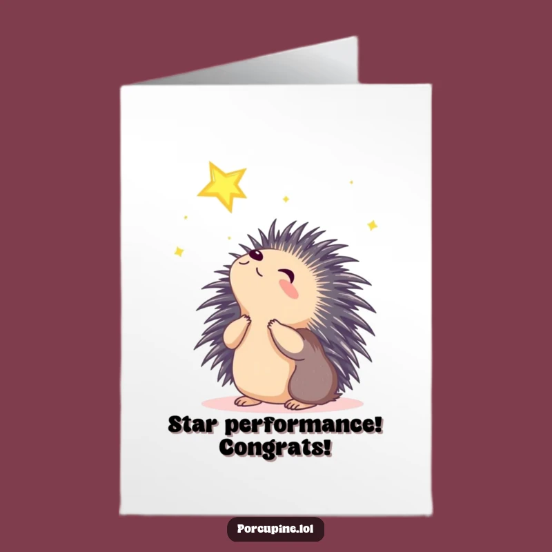 Free Printable Porcupine Congrats Card - Hopeful Downloadable for Dreams