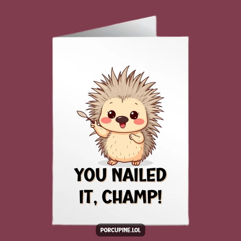 Free Printable Porcupine Congrats Card - Lively Downloadable Art