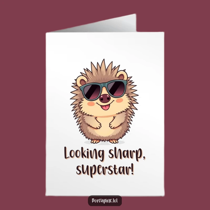 Free Printable Congrats Card: Cool Porcupine Shades - Downloadable