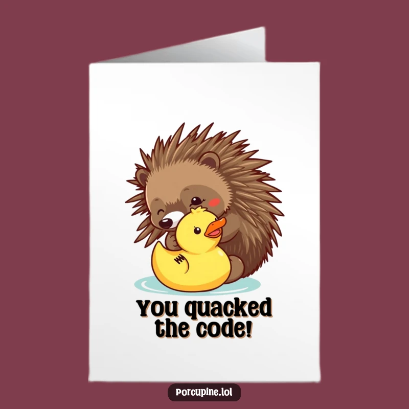 Free Printable Congrats Card: Porcupine & Duck Pals - Celebrate with a Giggle!