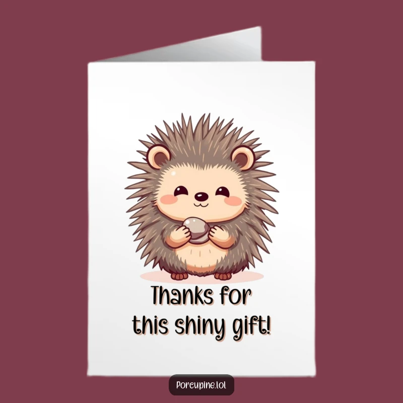 Charming Free Printable Thank You Card: Pebble Porcupine, Gentle Downloadable Gift