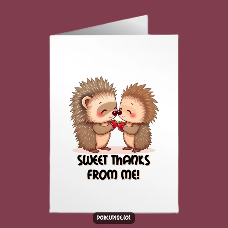Free Printable Porcupine Thank You Card - Kind Downloadable for Gratitude