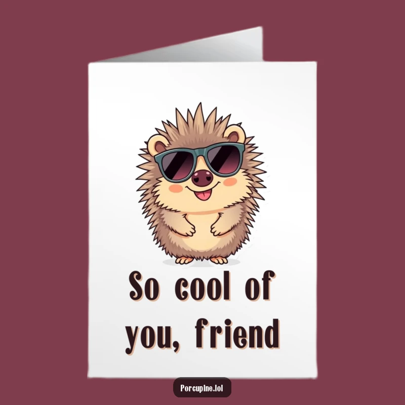 Free Printable Thank You Card: Cool Porcupine Shades - Downloadable