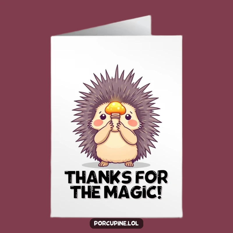 Free Printable Thank You Card: Glowing Porcupine, Illuminating Downloadable Thanks
