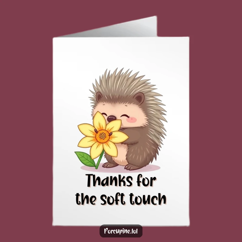 Free Printable Thank You Card: Hugging Porcupine - Grateful DIY Downloadable!