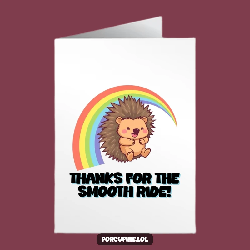 Free Printable Thank You Porcupine Card - Rainbow Joy Downloadable