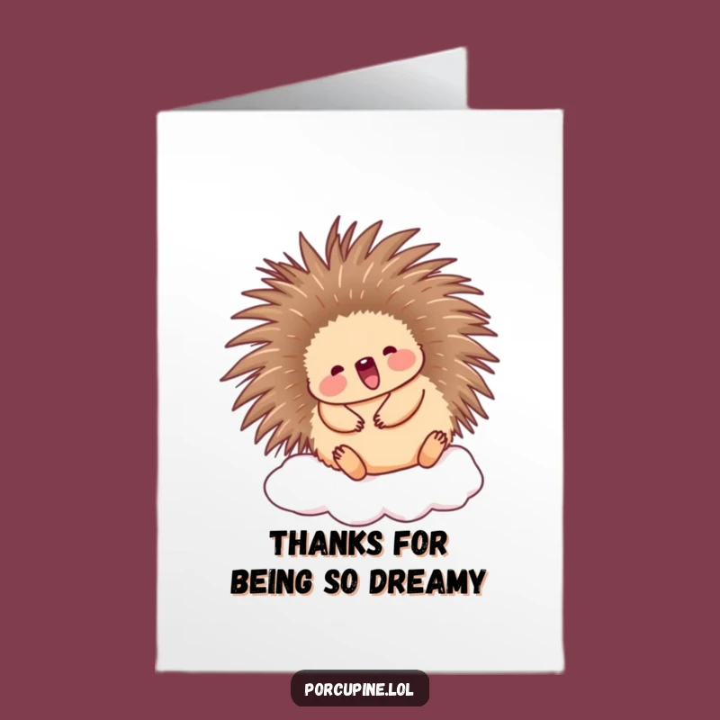 Free Printable Thank You Card: Porcupine's Cloud Bounce of Gratitude - Sweet Downloadable