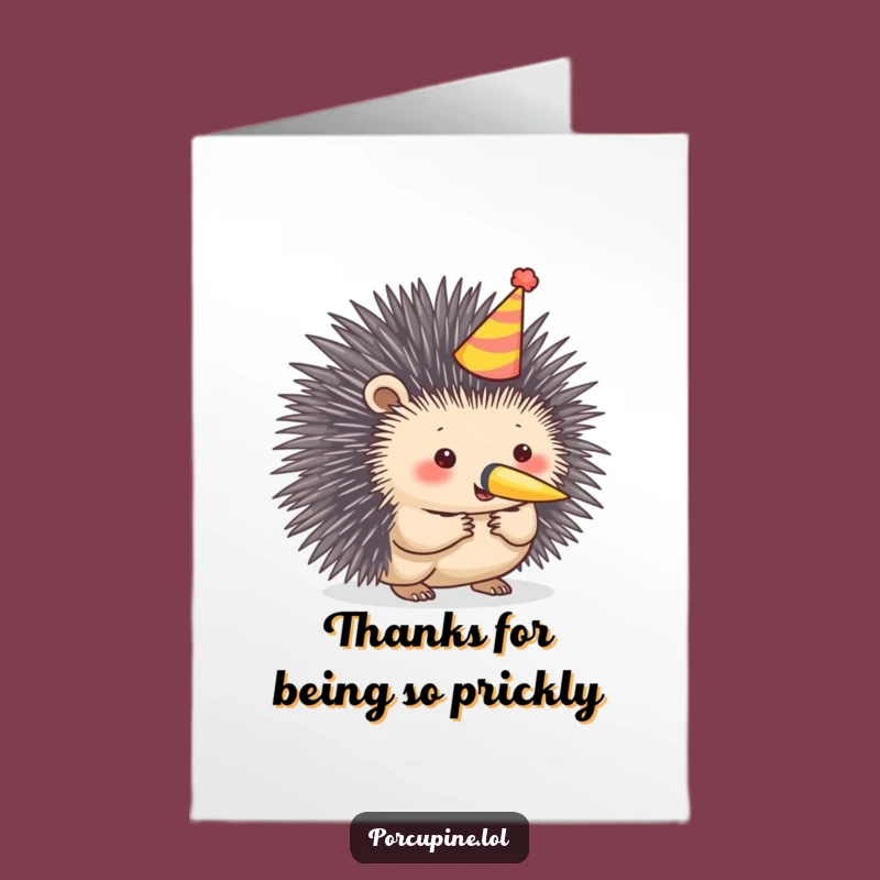 Free Printable Thank You Card: Party Porcupine - Grateful DIY Downloadable Gift!