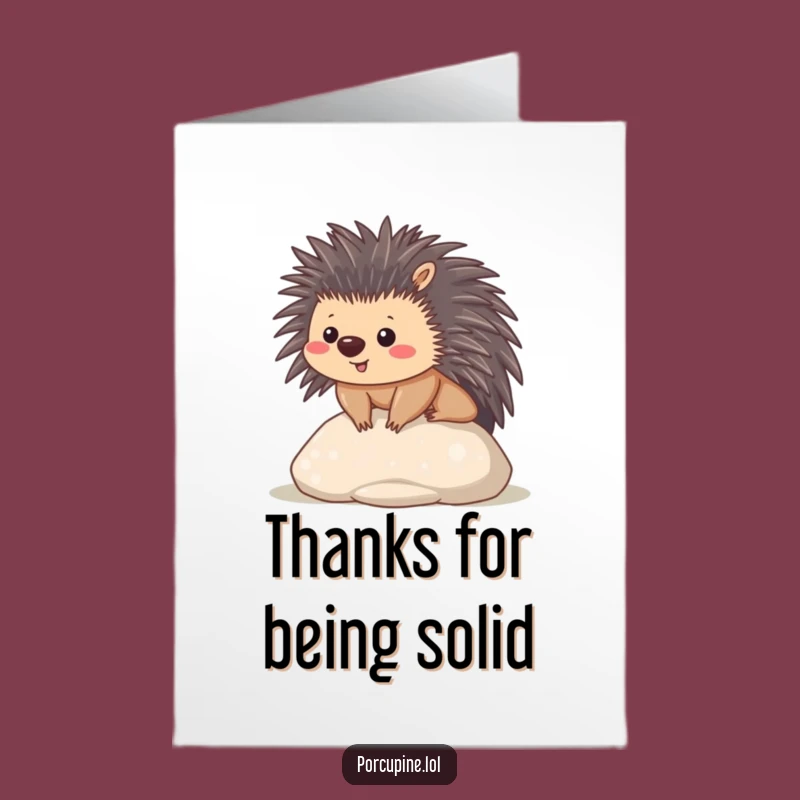 Content Free Printable Thank You Card: Porcupine Stone Gratitude