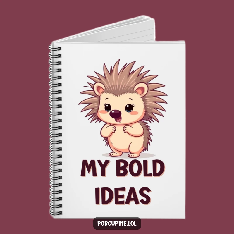 Funny Confident Porcupine Notebook: Jot Down Bold Ideas Gift