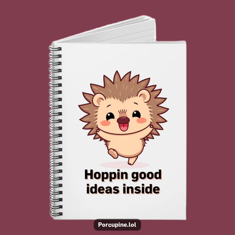 Funny Kawaii Porcupine Hop Notebook: Jot Down Ideas with This Cute and Hilarious Journal