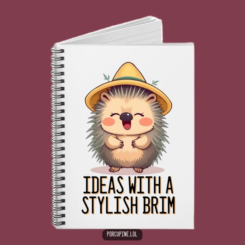 Funny Porcupine Hat Notebook - Jot Down Your Thoughts with This Hilarious Companion