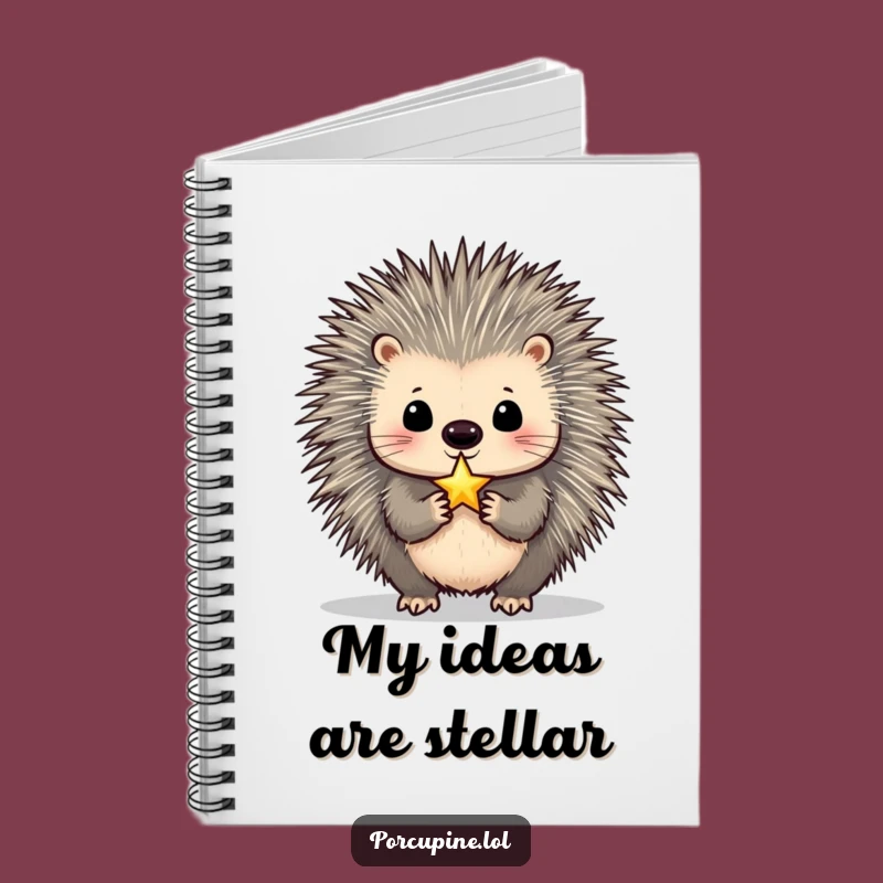 Funny Porcupine Star Balancer Notebook: Jot Ideas with Hilarious Dreams!