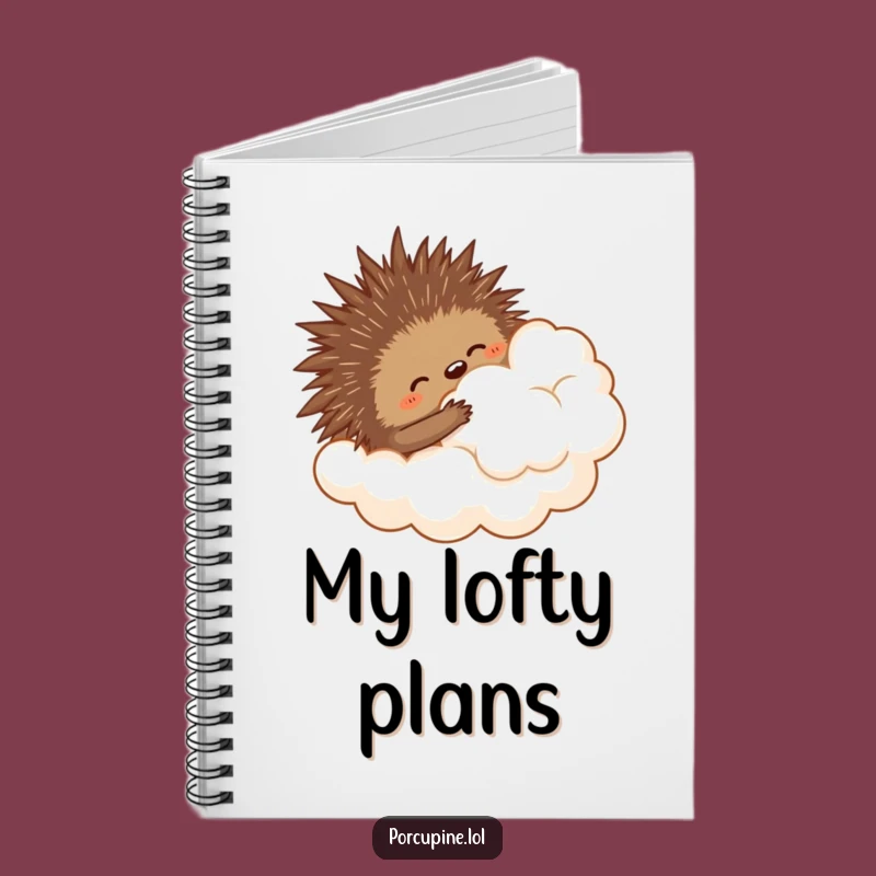 Funny Porcupine Cloud Hug Notebook - Jot Down Your Wildest Dreams