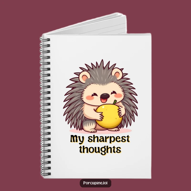 Funny Porcupine Fruit Balance Notebook - Hilarious Journal for Jotting Down Funny Thoughts