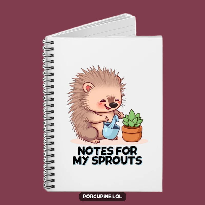 Funny Porcupine Notebook - Cute Porcupine Plant Lover Journal, Perfect Funny Gift