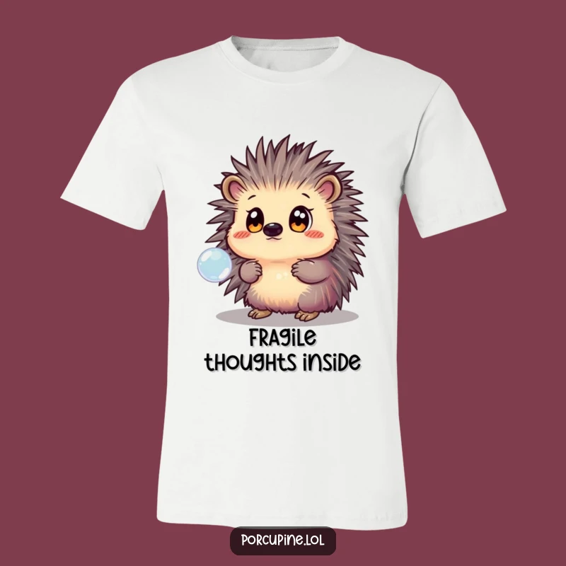 Funny Porcupine Bubble Gazing Tee: Hilarious Animal T-Shirt for Life's Little Wonders