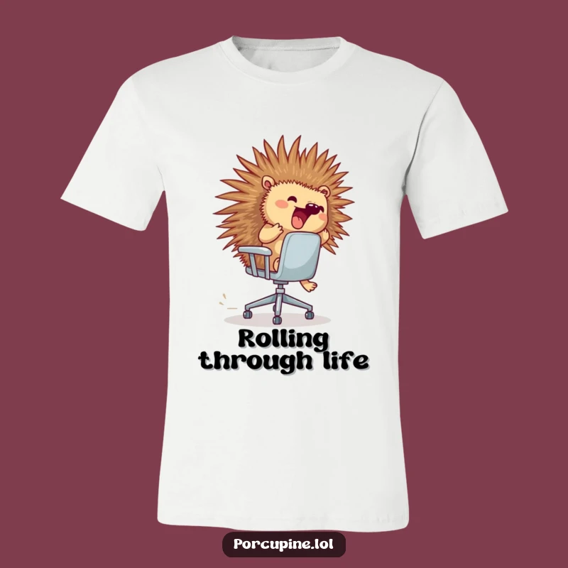 Funny Porcupine Office Chair T-Shirt: Unleash Your Inner Wild Ride