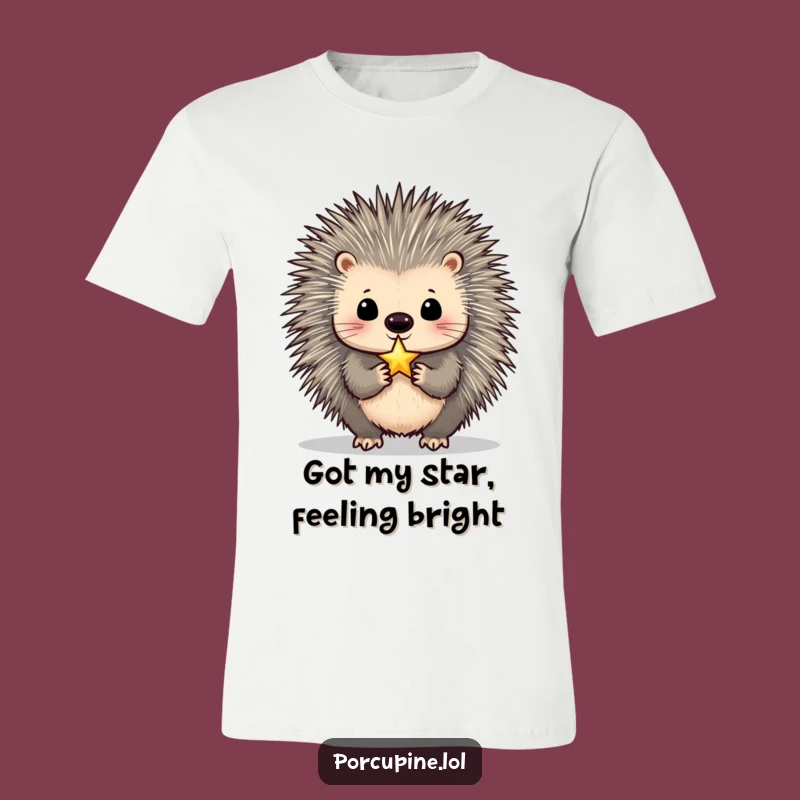 Funny Porcupine Star Balancer Tee: Show Your Hilarious Dreams!